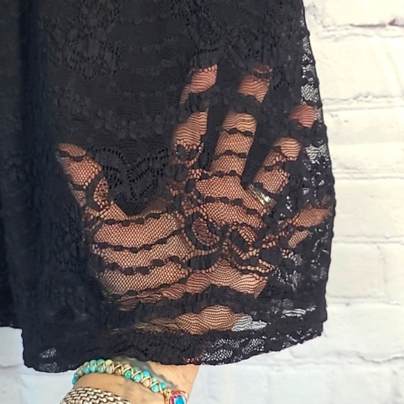 White Birch Goth Black Floral Lace Lined Tank Top Made in USA Womens Size Medium - Picture 8 of 16